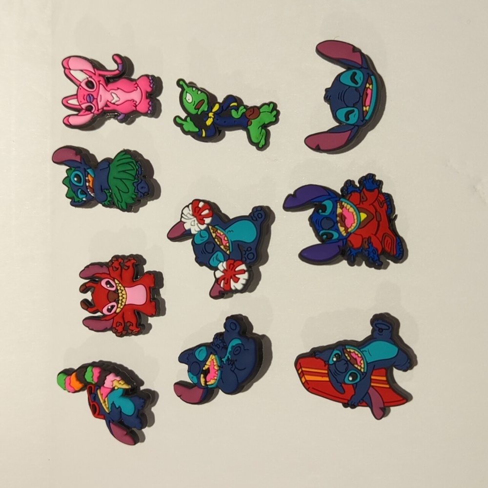 10 CROC CHARMS Disney Stitch